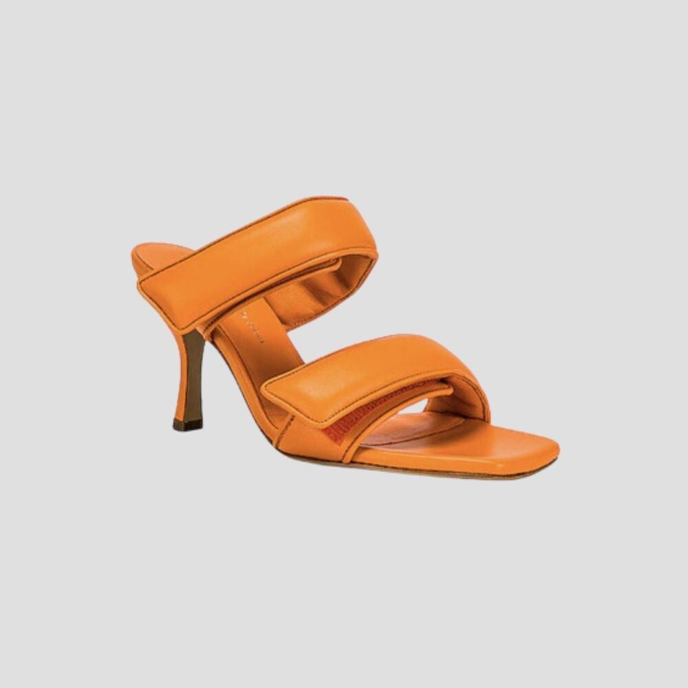 GIA x Pernille Teisbaek Perni 03 Sandals Orange Square Toe High Heels 39 US 8.5